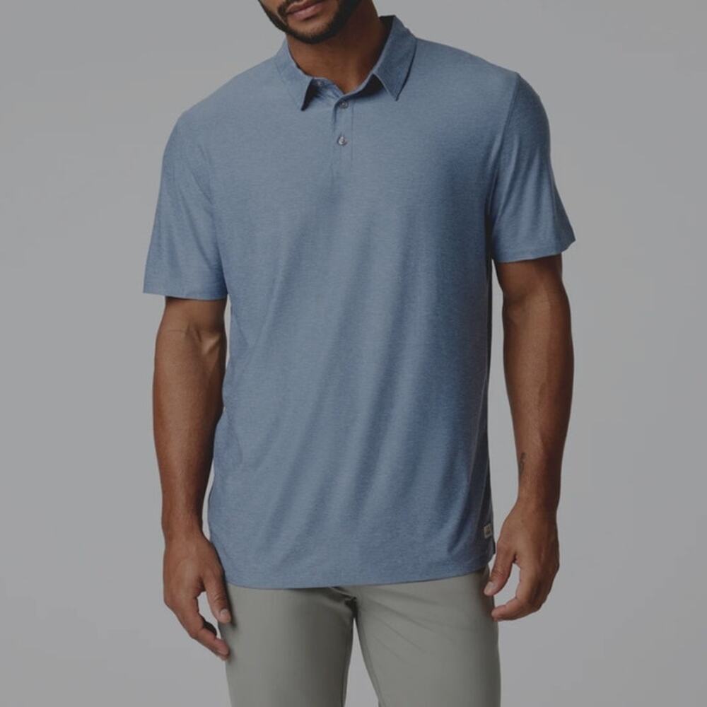Vuori Men's Strato Polo Chambray Heather Size Small New